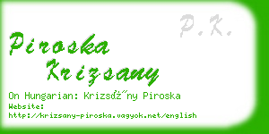 piroska krizsany business card